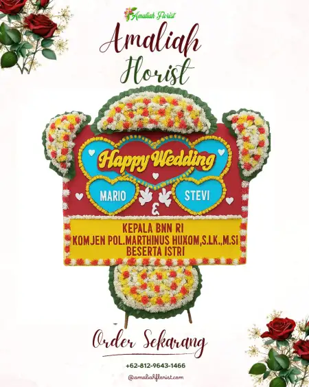 Papan Bunga Pernikahan Langda